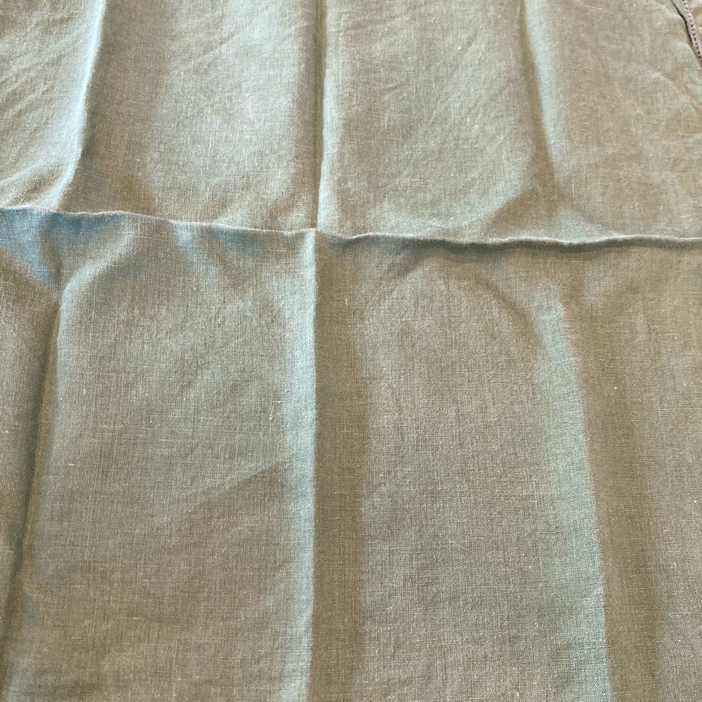 10 Pottery Barn Napkins Linen Hemstitch Placemats 20x20 Square Dark Green - Picture 4 of 7